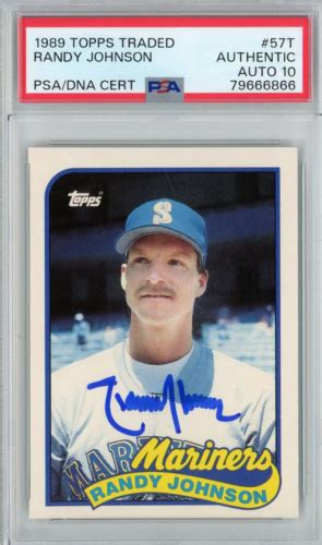 Graded Topps Traded Randy Johnson T Rookie Rc Card Psa Auto