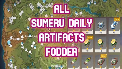 Sumeru Daily Artifacts Locations All Investigation Spots