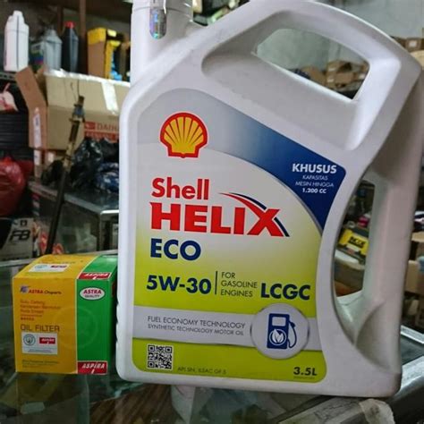 Jual Paket Ganti Oli Shell Helix ECO 5w 30 Oli Mobil Ayla Agya Calya