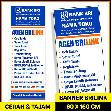 Banner Spanduk Brilink Terbaru Ukuran 60x160 Cm Lazada Indonesia