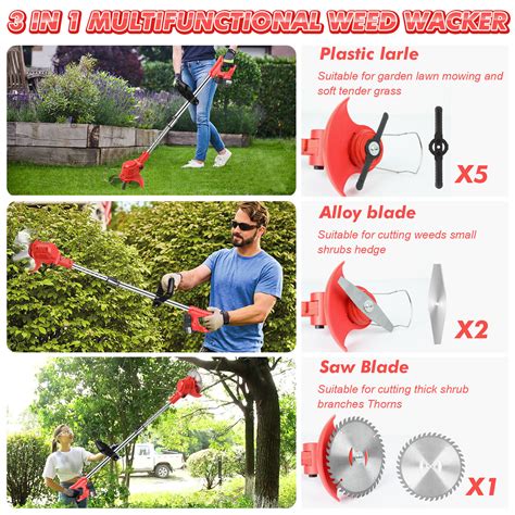 800w Cordless Grass Lawn Trimmer Edge Brush Cutter Blade Whipper Snipper Tool Au Ebay