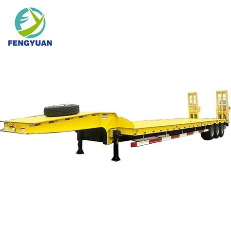 Lowbed Trailer Lowbed Semi Trailer Fengyuan 60 Ton 14m Lowbed Truck