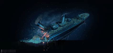 Titanic breaking in half by EliottSontot on DeviantArt