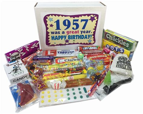 1957 Retro Nostalgic Candy Decade 60th Birthday T Basket Box 60