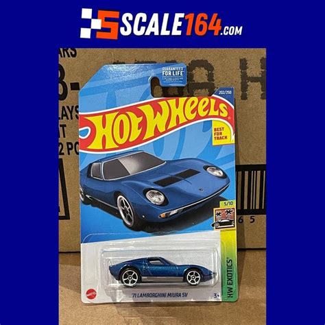 Hot Wheels 71 Lamborghini Miura Sv Blue Mainline Hw Exotics 2 Scale164