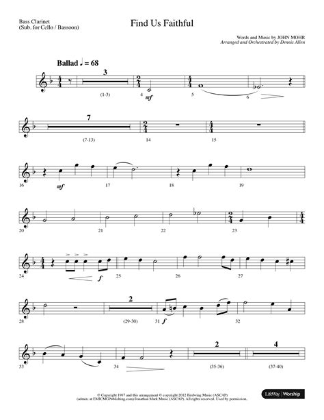 Find Us Faithful Choral Anthem Satb Bass Clarinetsheet Music Pdf