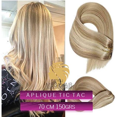 Cabelo Alongamento Aplique Loiro Tic Tac 70cm 150g Mega Hair Shopee