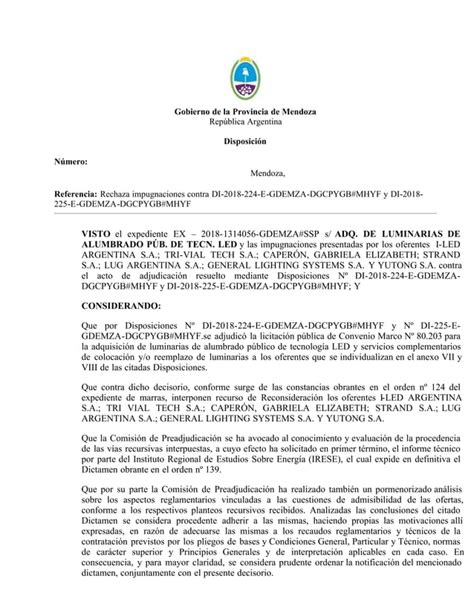 Rechazo Impugnaciones Licitaci N Luminarias P Blicas Pdf