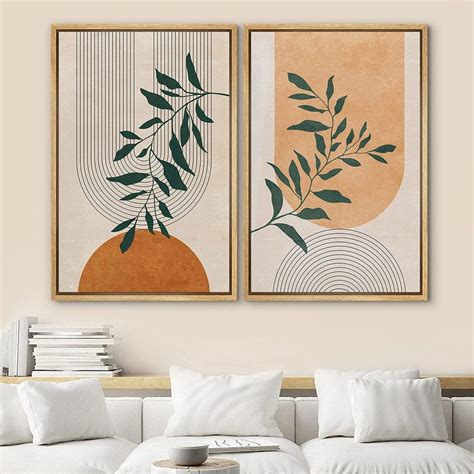 Dustinway Framed Canvas Print Wall Art Set Of Geometric Etsy In