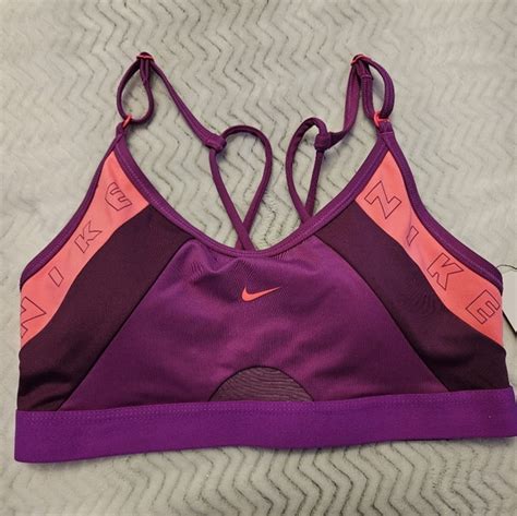 Nike Intimates And Sleepwear Nwt Nike Drifit Indy Lightsupport Logo Sports Bra Purple Size