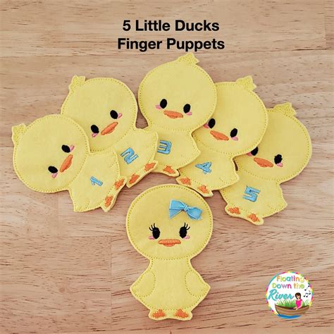 5 Little Ducks Finger Puppets for Music Education Ppreschool | Etsy