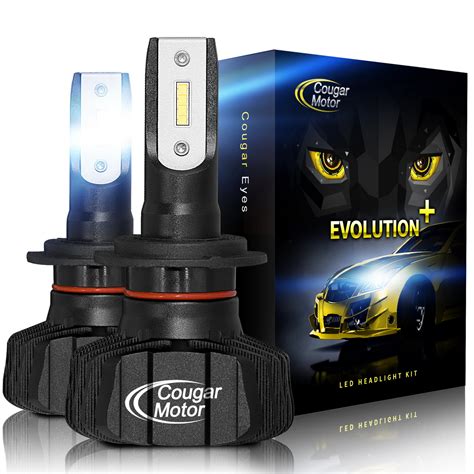 H7 Led Headlight Bulbs 9600Lm 6500K Fanless | Cougar Motor