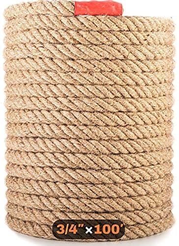 Twisted Manila Rope Jute Rope 3 4 In X 100 Ft Natural Thick Hemp Rope