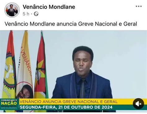 Venâncio Mondlane convoca paralisação geral alegando fraude nas