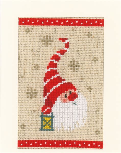 Vervaco Counted Cross Stitch Greeting Card Kit 4 2 X6 3 Pk Christmas