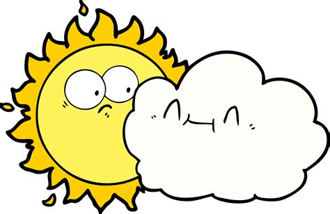 cute cartoon cloud and sun drawing 46878287 PNG