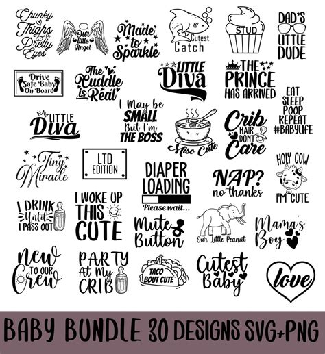 Baby Svg Bundle Baby Onesie Svg Funny Baby Svg Baby Newborn Svg