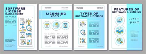 Software Licenses Management Brochure Template Leaflet Design With Linear Icons Editable 4