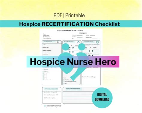 Hospice Assessment Form Hospice Nurse Cheat Sheet Hospice Recertification Checklist Nurse