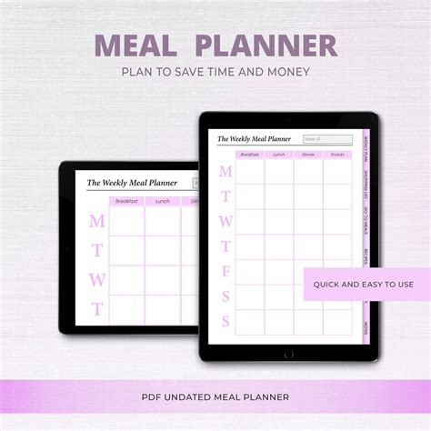 Meal Plan Template Goodnotes