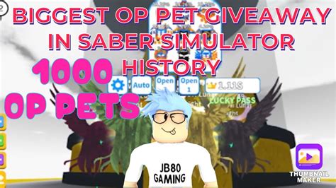 BIGGEST OP PET GIVEAWAY IN SABER SIMULATOR HISTORY 1000 OP PETS