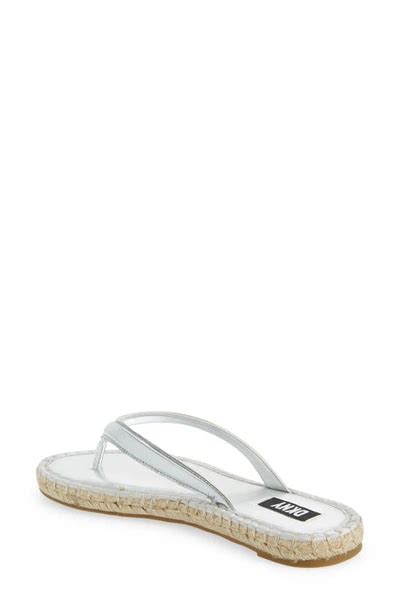 Dkny Womens Tabatha Espadrille Flip Flop Sandals In Silver Modesens