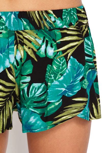 Forever 21 Tropical Goddess Dolphin Shorts In Blue Blue Black Lyst