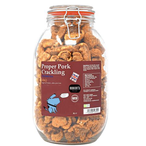 Proper Pork Crackling Nibbles 3l Glass Jar Bbq Roberts Dorset