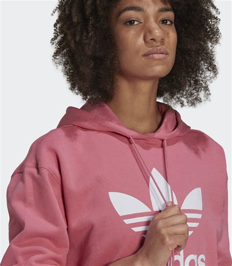 Adidas Women Originals Adicolor Trefoil Hoodie Rose Ton H33587 Ab 44