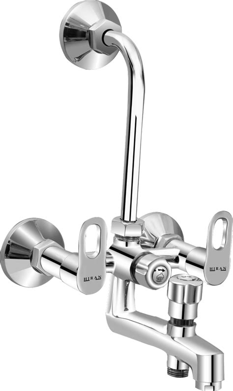 Hiran Three Handle Brass 3 In 1 Wall Mixer For Bathroom Fitting At Rs