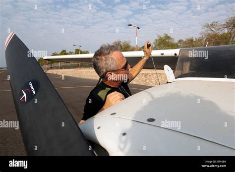 Cessna 172 Pre Flight Checks Stock Photo Alamy