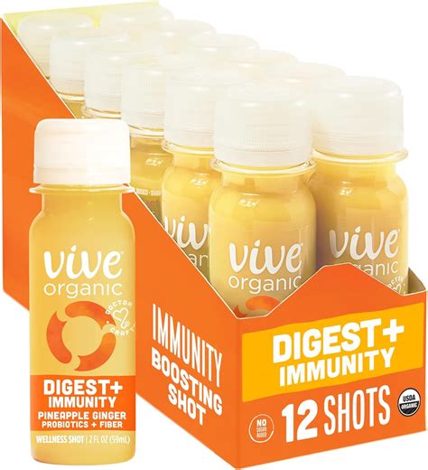 Vive Organic Digest Immunity Dual Boost Shot Cold Pressed Aloe Vera Apple Cider