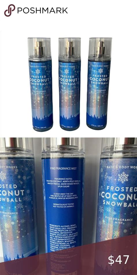 Bath And Body Works Frosted Coconut Snowball Fine Fragrance Mist Body