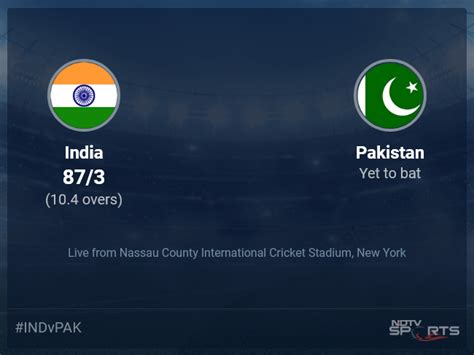 India Vs Pakistan Live Score About Match 19 T20 6 10 Updates Cricket