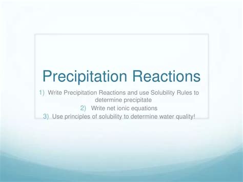 Ppt Precipitation Reactions Powerpoint Presentation Free Download