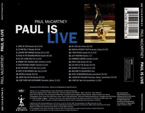 Paul McCartney - Paul Is Live (1993) / AvaxHome