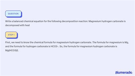 Solved Write A Balanced Chemical Equation For The Following