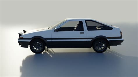 3d Model Toyota Trueno Ae86 Initial D Stylized Vr Ar Low Poly