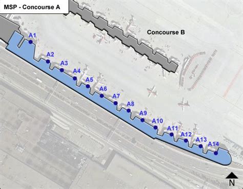 Minneapolis-St Paul Airport MSP Concourse A Map