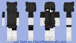 black and white egirl Minecraft Skin