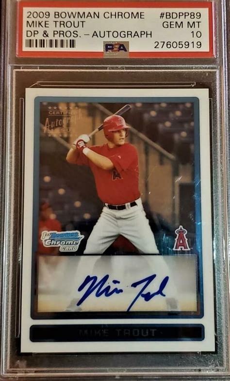 2009 Bowman Chrome Mike Trout BDPP89 RC Rookie Signed AUTO Angels PSA