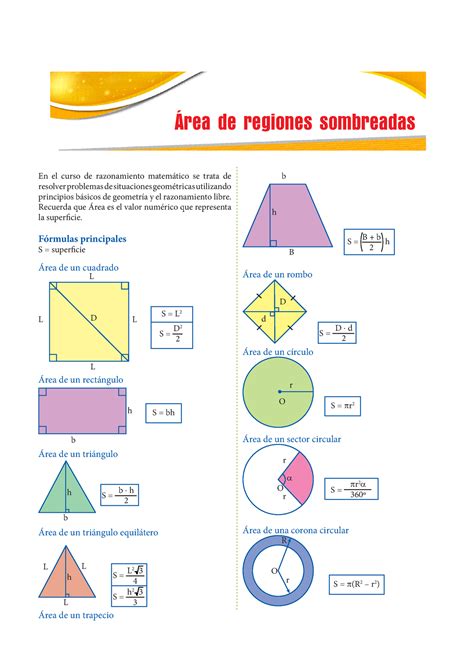 Areas Sombreadas Matematica Ejercicios Formulas De Geometria Theme Route