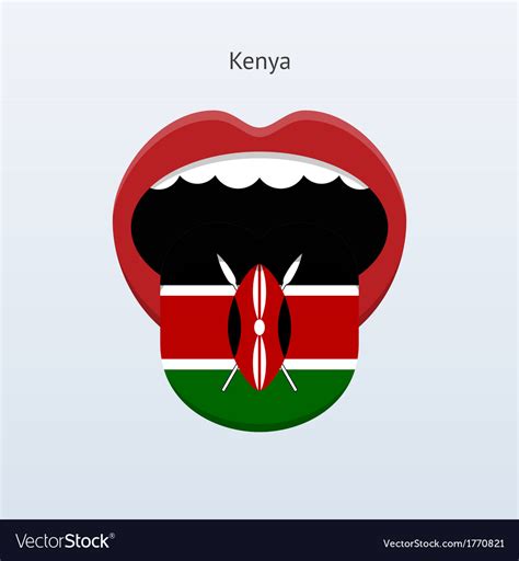 Kenya Language Abstract Human Tongue Royalty Free Vector