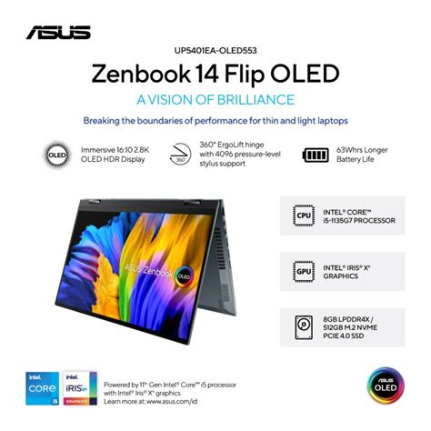 Nb Asus Zenbook Flip Up Ea Oled Gray