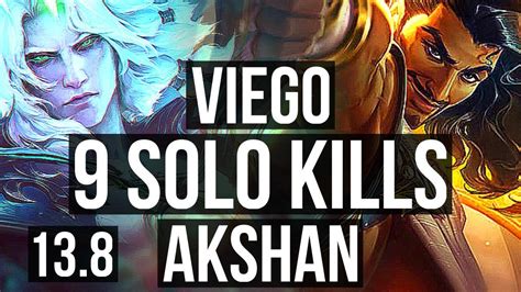 VIEGO Vs AKSHAN MID 9 Solo Kills Legendary 700 Games KR Master