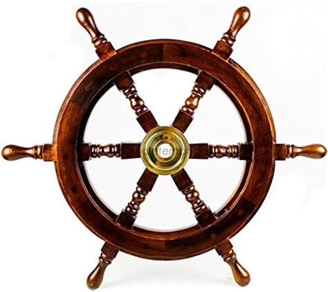 Amazon Brass Nautical Large Inches Wooden Ship Wheel Wall