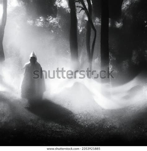 White Grey Creepy Forest Silhouette Trees AI-generated image 2353921885 ...