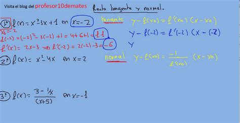 Ecuacion De La Recta Tangente Y Normal