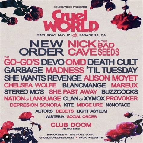 Cruel World Announces 2025 Lineup Featuring Chelsea Wolfe Nick Cave