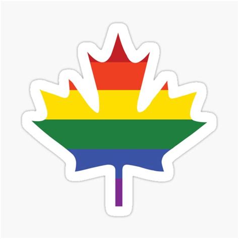 Lgbt Lgbtqia Pride Month Canada Canadian Flag Rainbow Flag Sticker